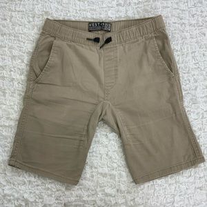 Boys West49 Twill Jogger Shorts Beige Khaki colour